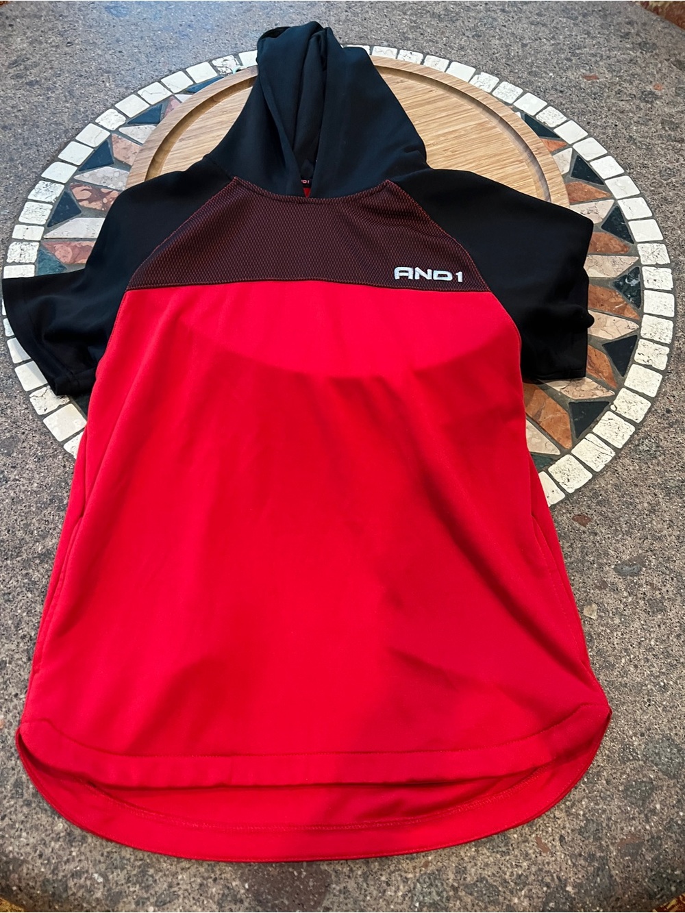 AndI Red & Black Hooded Athletic shirt + Nike Dri Fit Tee M - Picture 2 of 11
